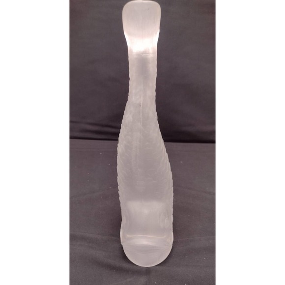 Mid Century Frosted Glass Vintage Koi single Candlestick Holder - Picture 3 of 6